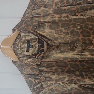 Leopard Print Long Sleeve Blouse